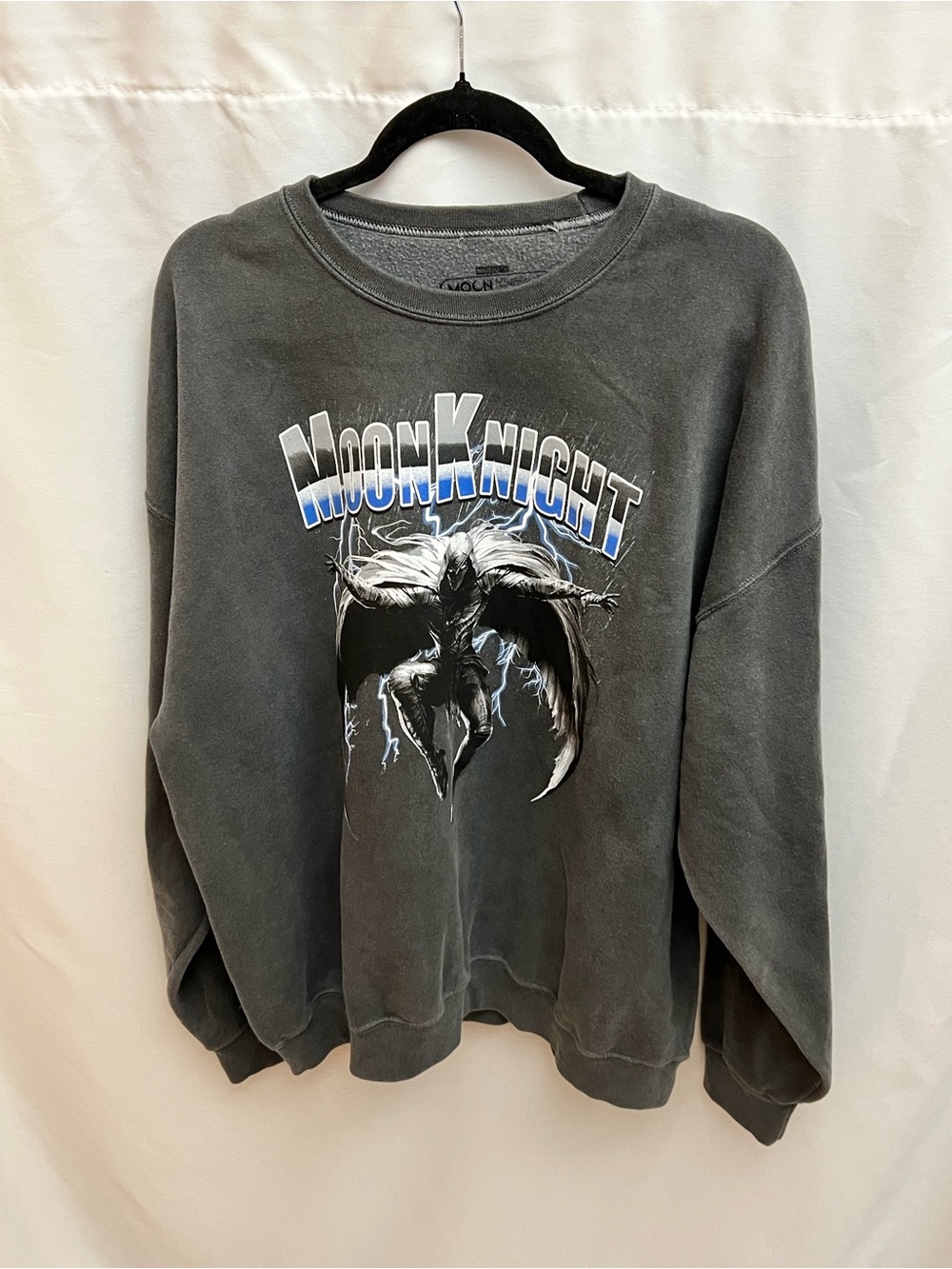 Marvel Studios Moon Knight Graphic Sweatshirt Gray Fleece Crewneck XL Comic